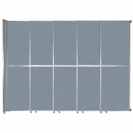Versare Operable Wall Sliding Room Divider 15'7" x 12'3" Powder Blue Fabric 1072504-2